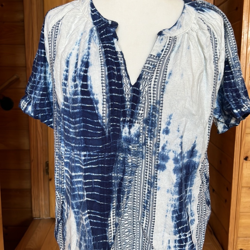 Dylan tie dye hippie boho gauzy cotton top - Picture 2 of 12